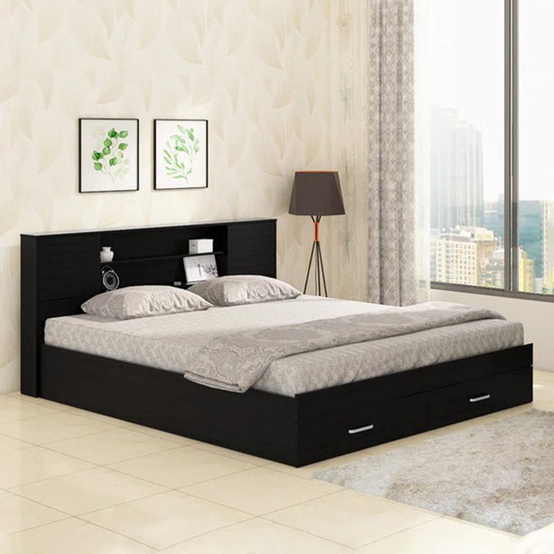 Torque India Lucy King Size Bed With Storage For Bedroom (Brown) - TorqueIndia